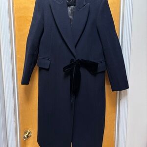 Chic Black Wool Coat with Belt